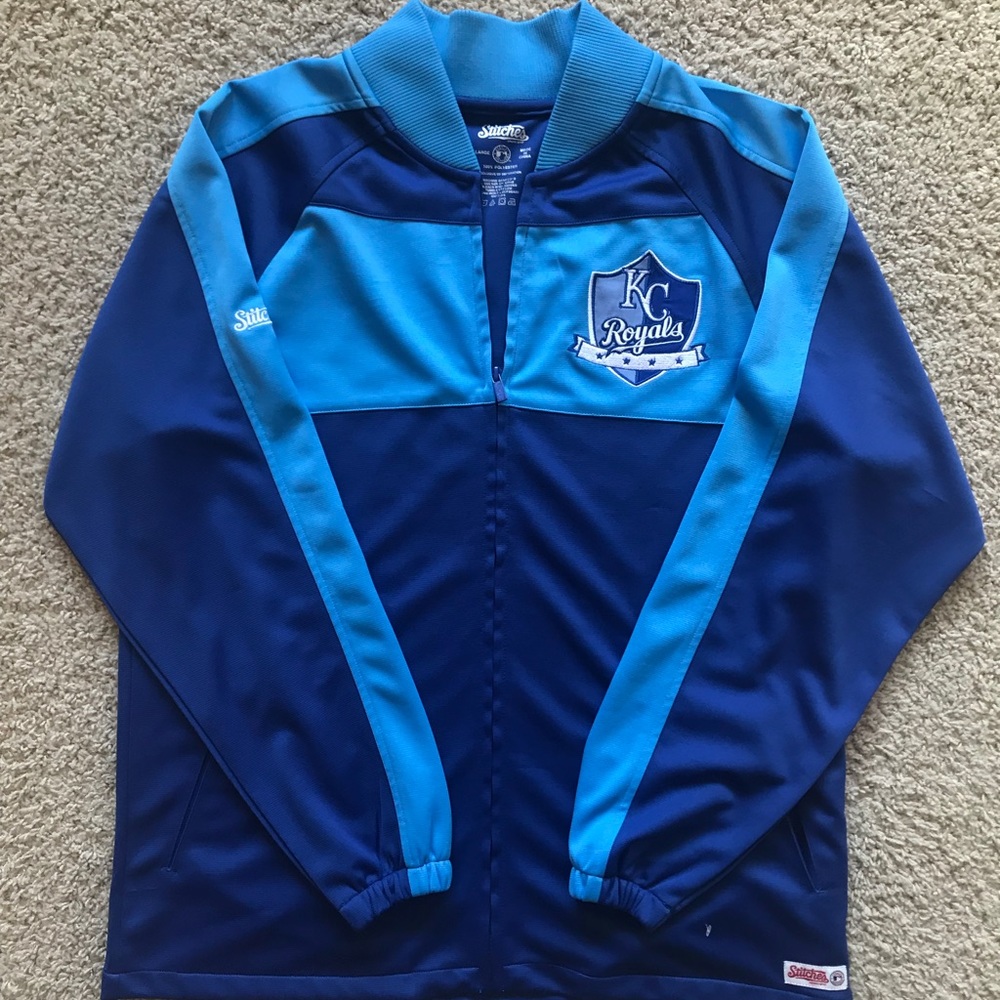 Stitches KC Royals Royal Blue Track Jacket Men’s